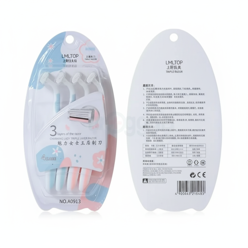 LMLTOP Charming Lady Triple Layer Razor (4-Piece Set) - Cosmetics Zone